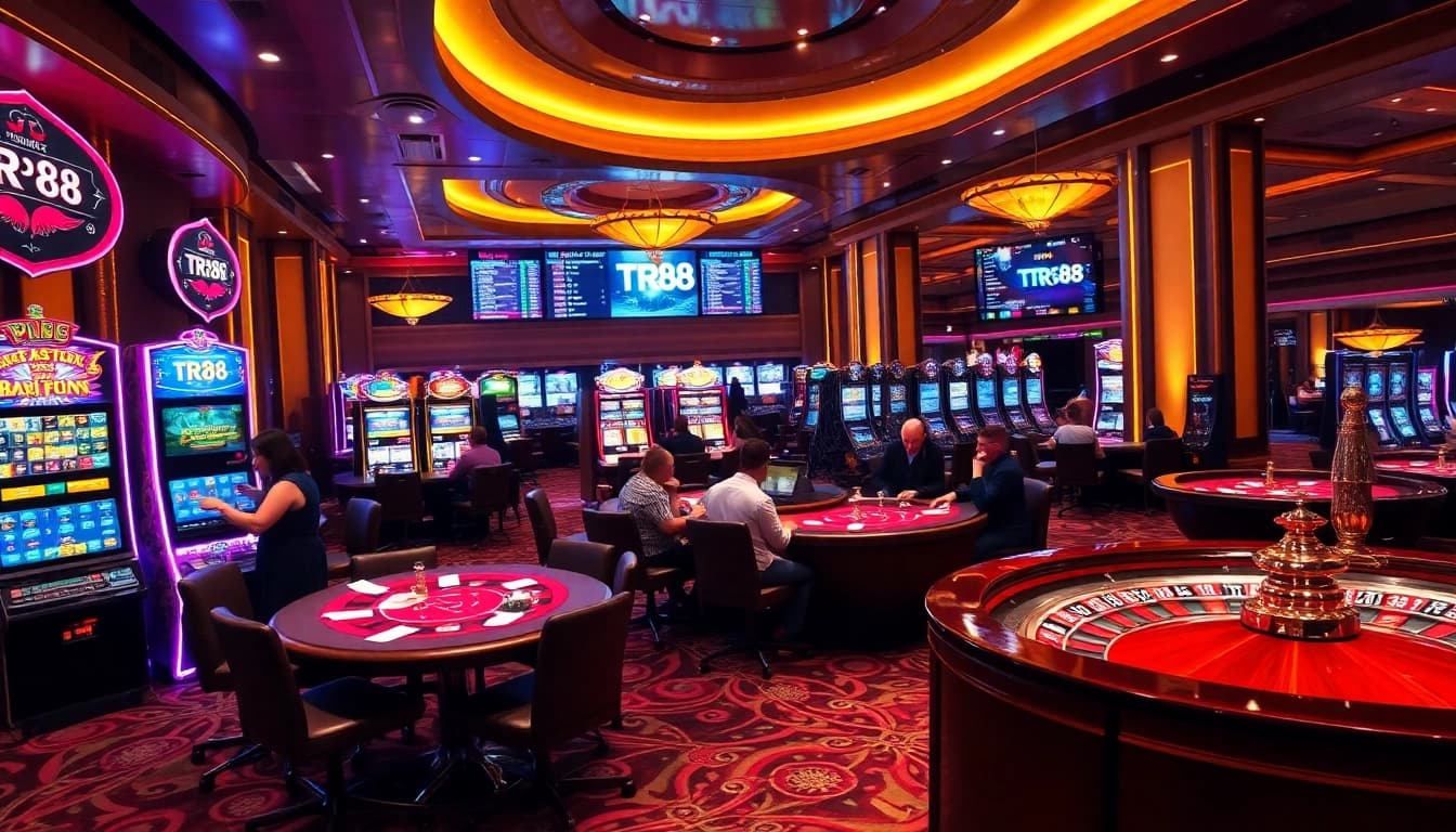 Experience the excitement of TR88 with players engaging at vibrant casino tables.