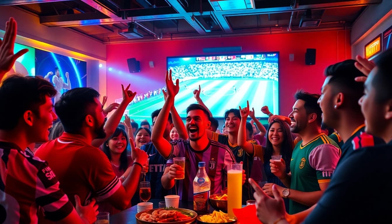 Lương Sơn TV provides an exciting live football viewing experience, capturing fans cheering together.