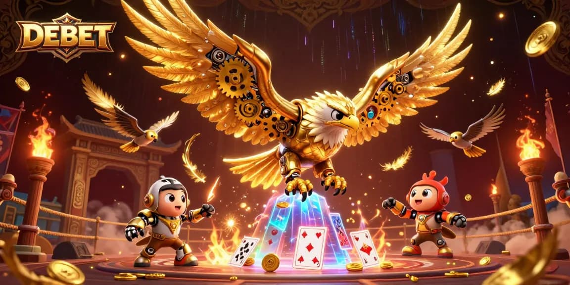 Experience exhilarating gameplay at DEBET with dynamic golden eagle and immersive betting elements.