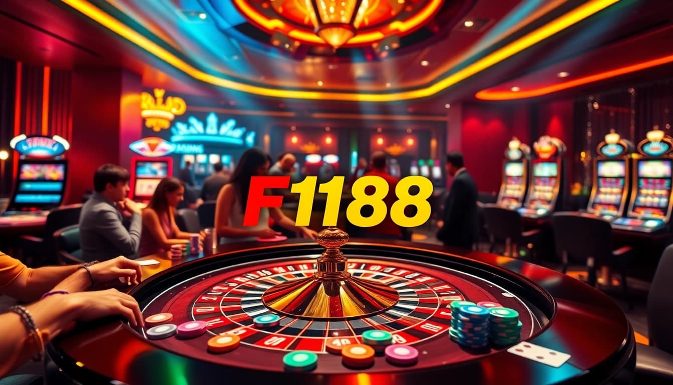Engaged players at a thrilling F168 casino table, enjoying poker and roulette games together.