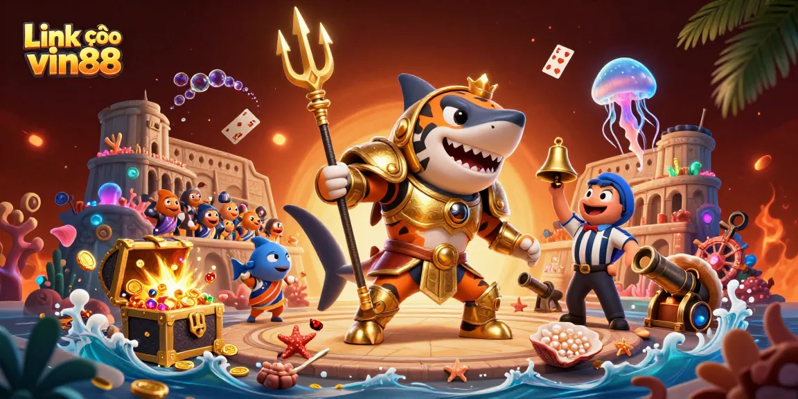 Experience thrilling gameplay with Link vào vin88 in an exciting underwater casino-themed scene.