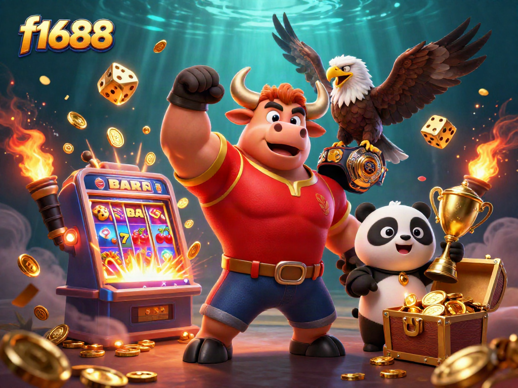Experience f1688 excitement with a lively casino scene featuring dynamic characters and vibrant game elements.