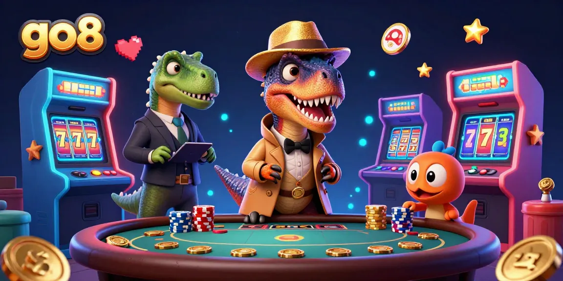 Experience the dynamic gameplay at go8, where cartoon characters engage in thrilling casino action.