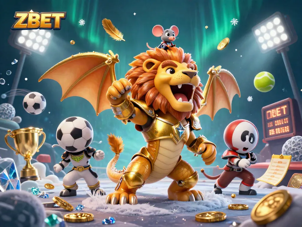 ZBET showcases thrilling sports betting with lively characters and dynamic actions.
