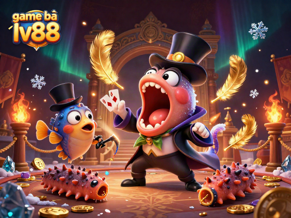 Experience thrilling game bài lv88 action with vibrant characters in a magical casino scene.