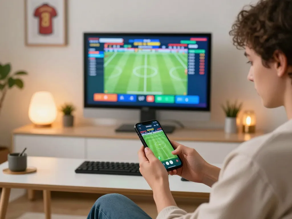 Engaged user betting on one88 sports app during exciting live game