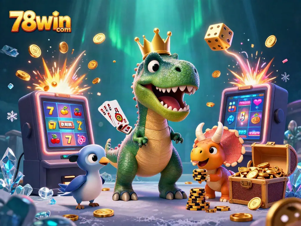 Join 78win com for a vibrant casino adventure with friendly dinosaurs winning jackpots!
