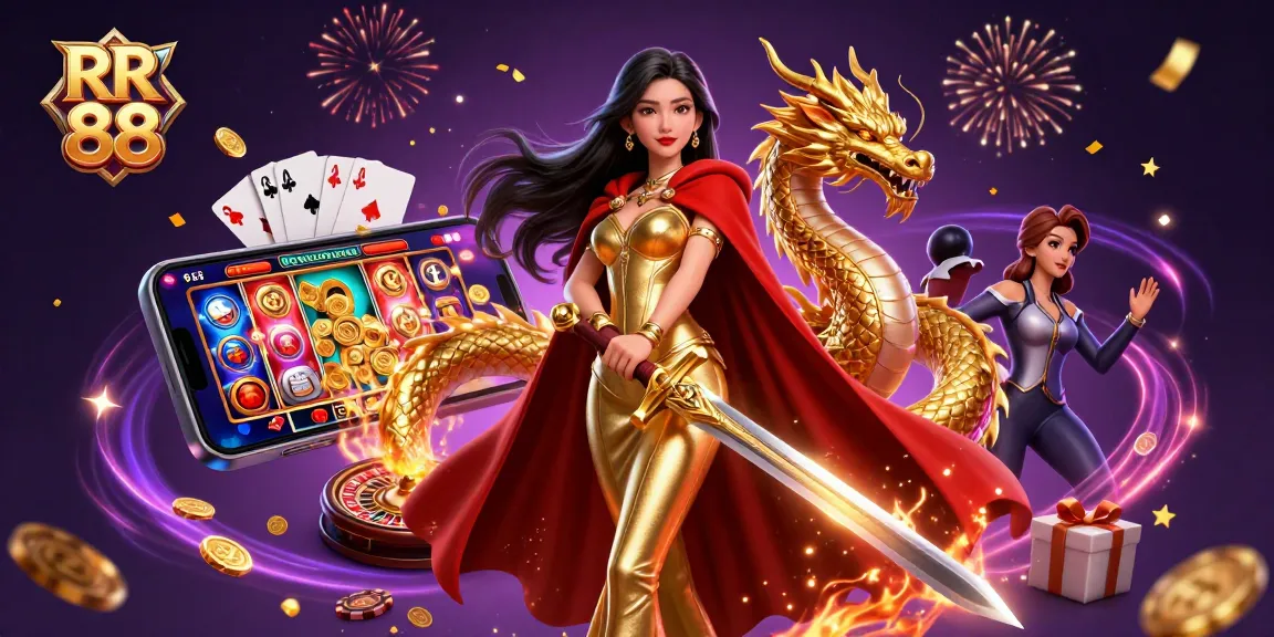 Experience thrilling gambling adventures with RR 88's vibrant gaming elements and dynamic characters.