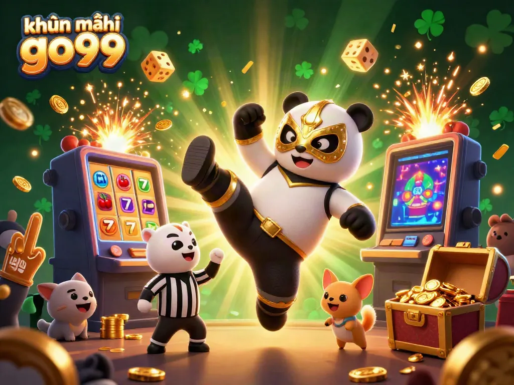 Experience exciting gameplay with khuyến mãi go99 at an ultra-detailed 3D casino scene of animals celebrating wins.