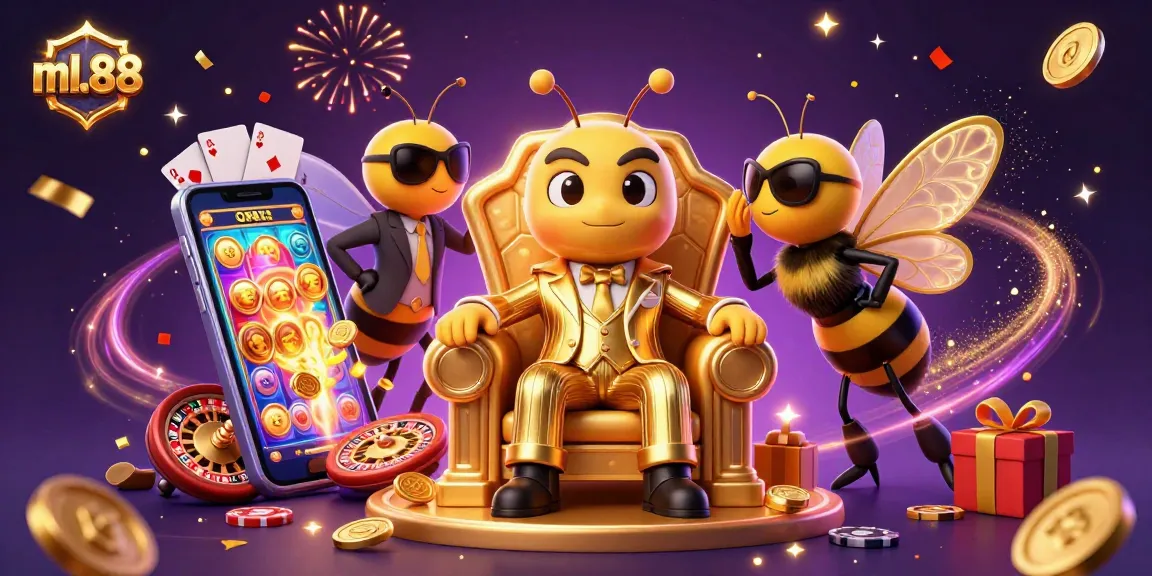 Engage in thrilling gameplay at ml.88 with rich casino elements around a buzzing bumblebee boss.