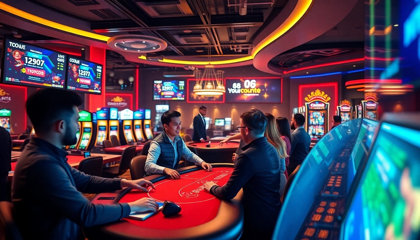 The engaging online casino experience at dn88.com featuring players at a vibrant gaming table with live dealers.