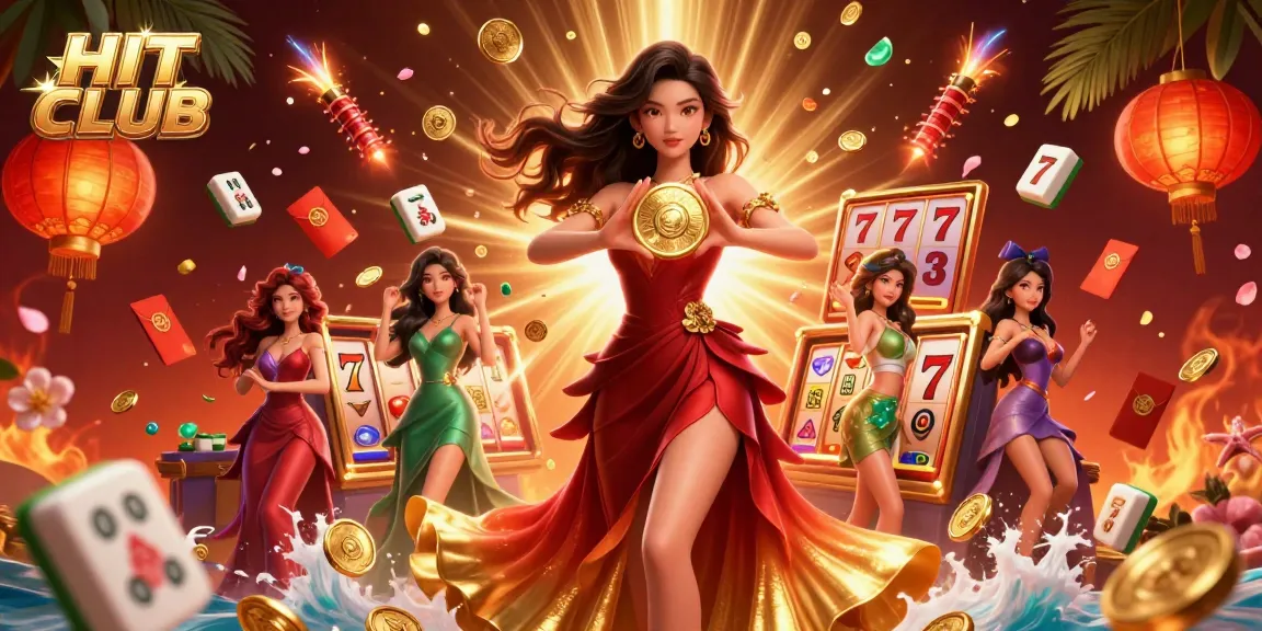 Enjoy an exciting HIT CLUB casino experience featuring a stunning winning scene with vibrant symbols and elements.