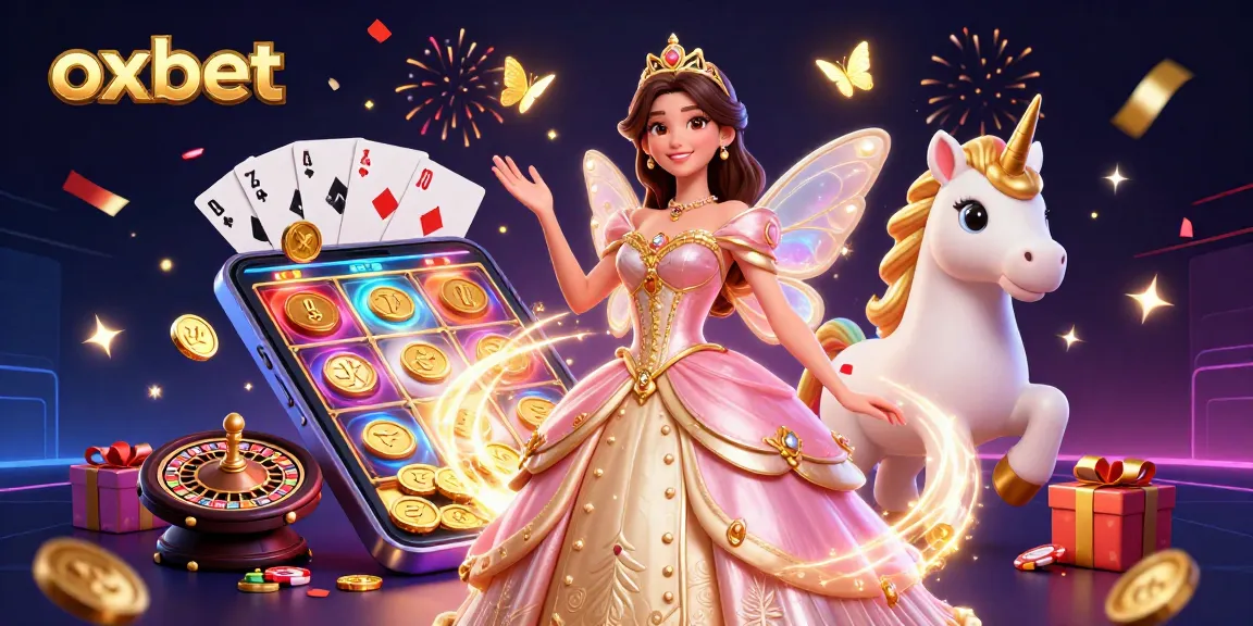 Experience the excitement of oxbet casino with a dazzling scene featuring vibrant gaming elements and enchanting characters.