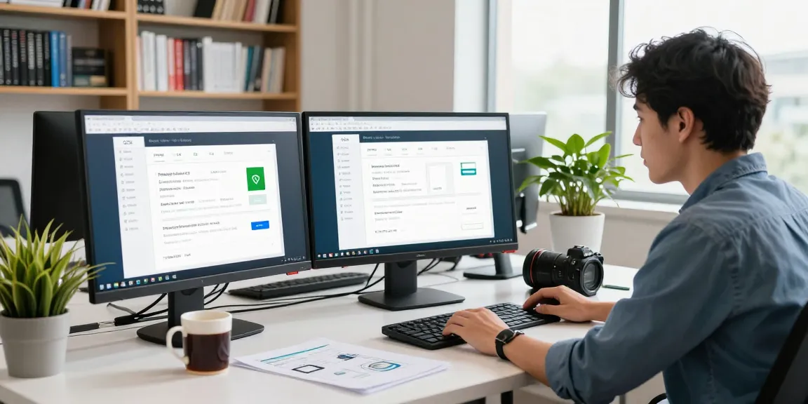 Focused user performing WPS Download in a modern office setting.