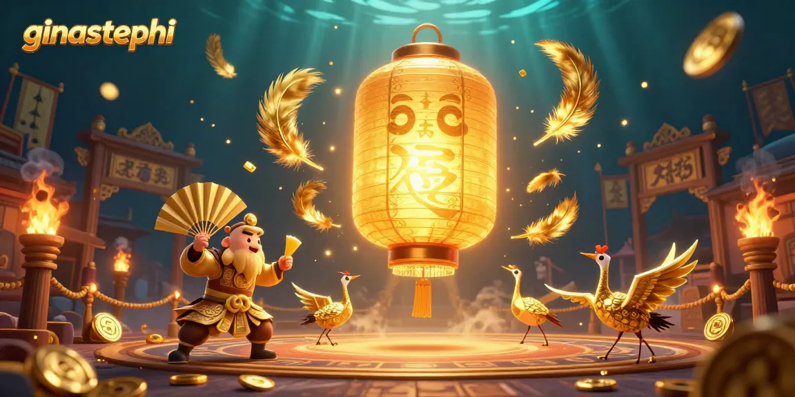 Play at ginastephi featuring enchanting night market casino with golden lantern spirit, warriors, and lucky symbols.