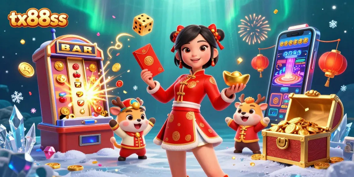Spin big wins at tx88ss with a festive scene full of jackpots and vibrant casino games.