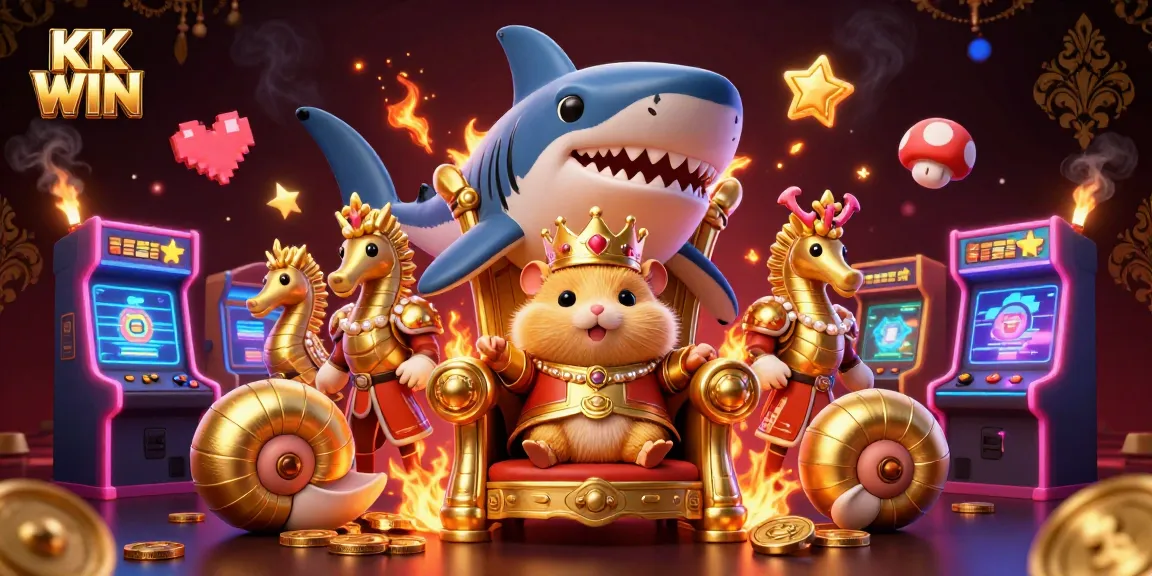 Engage with KK WIN as the golden hamster king reigns over a vibrant casino world with dynamic gaming elements.
