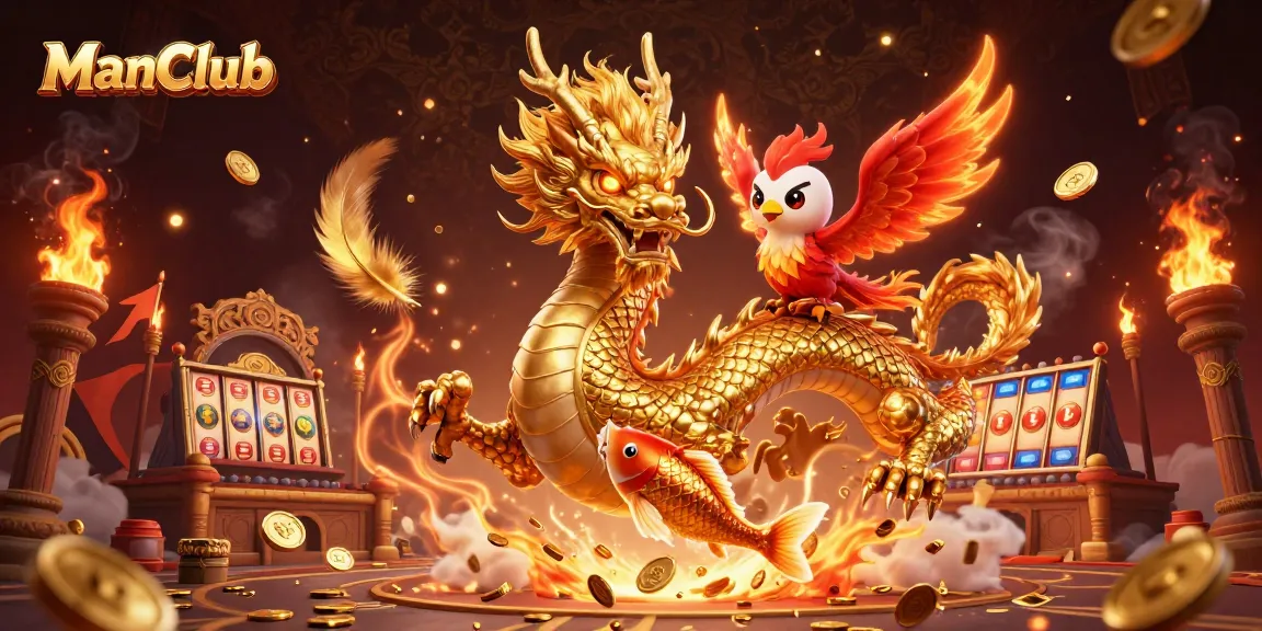 Spin the slots and win big with ManClub's golden dragon and lucky symbols.