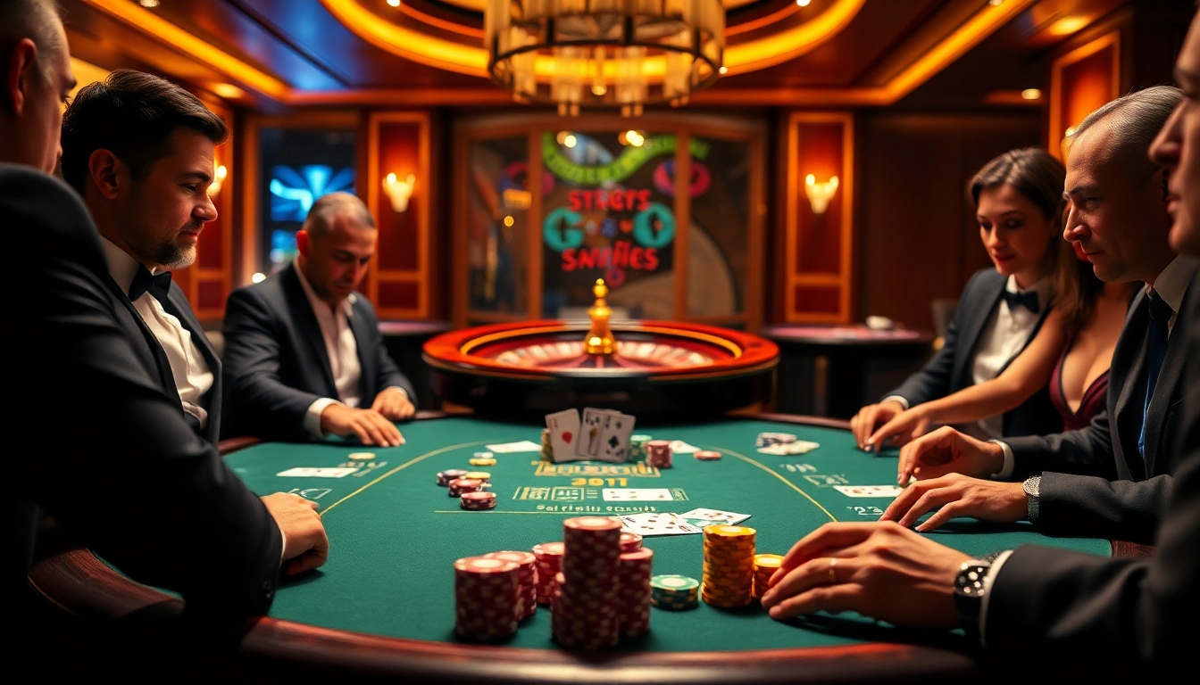 Experience the thrill of a luxurious poker game at 78Win, featuring colorful chips and a roulette wheel.