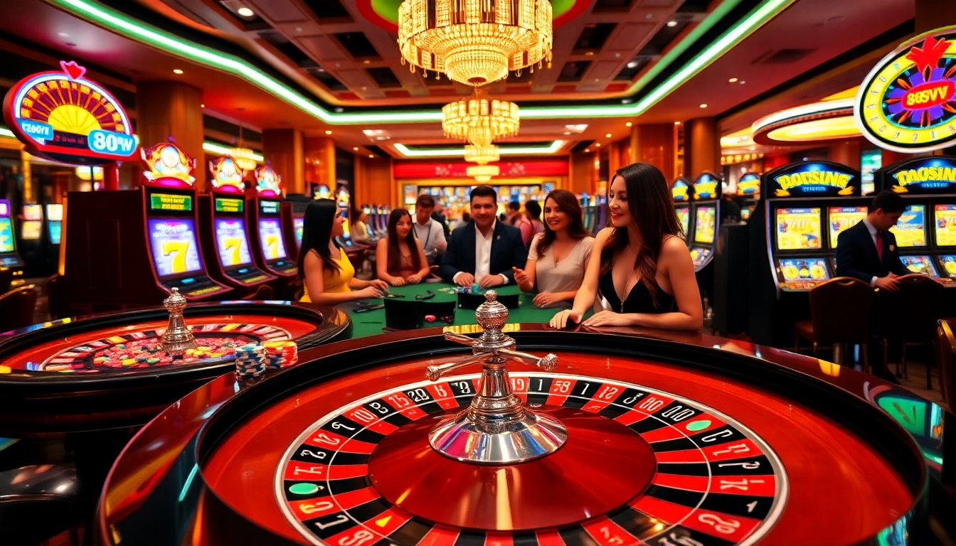 Gambler enjoying a big win at 88VV casino table with roulette and vibrant atmosphere.