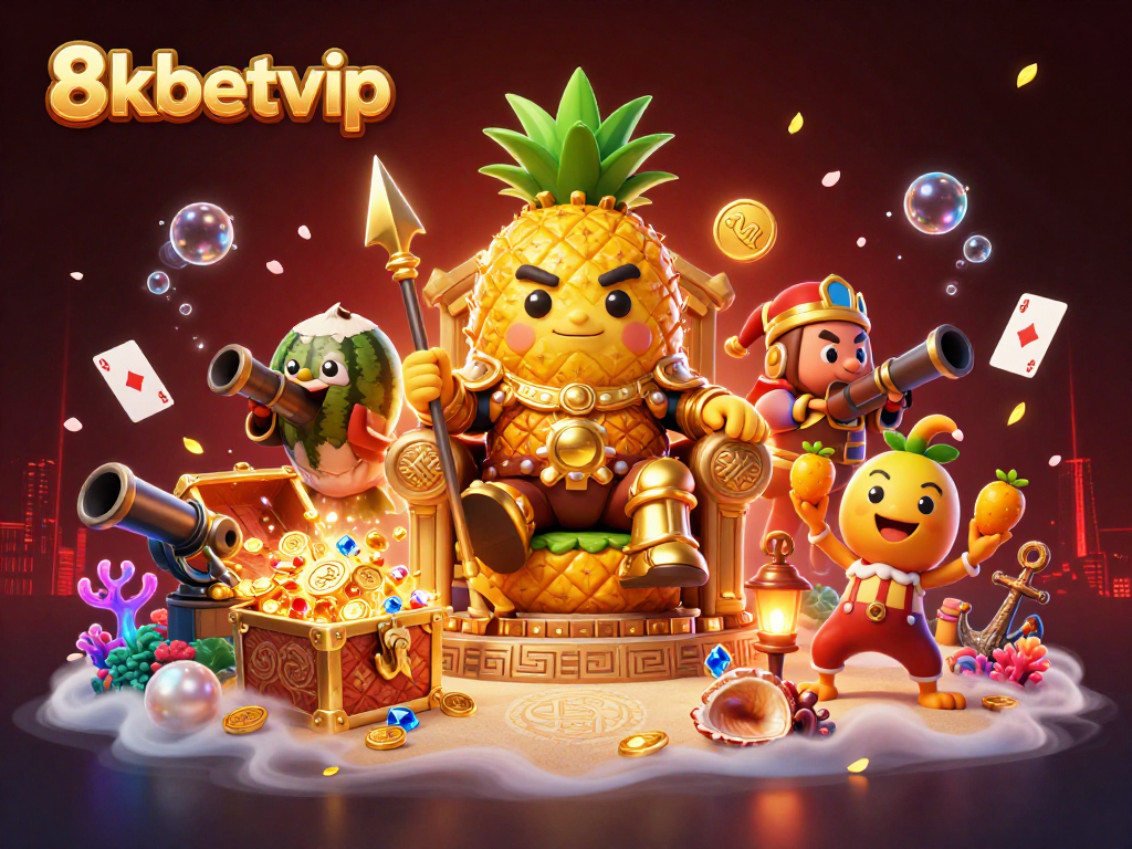 Experience vibrant casino action at 8kbetvip with colorful characters and underwater treasures.