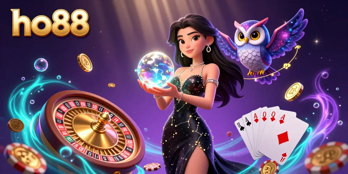 Engage with ho88's vibrant 3D casino scene featuring thrilling games like roulette and poker.