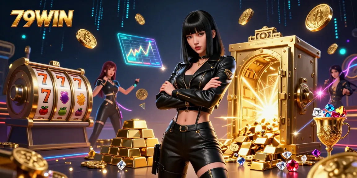 Experience thrilling gameplay with 79WIN, featuring stunning graphics, dynamic symbols, and vibrant casino elements.
