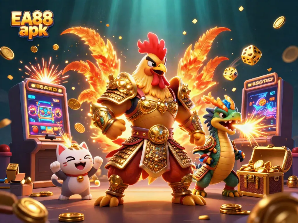 Experience the excitement of EA88 apk with dynamic slot machines and vibrant casino elements.