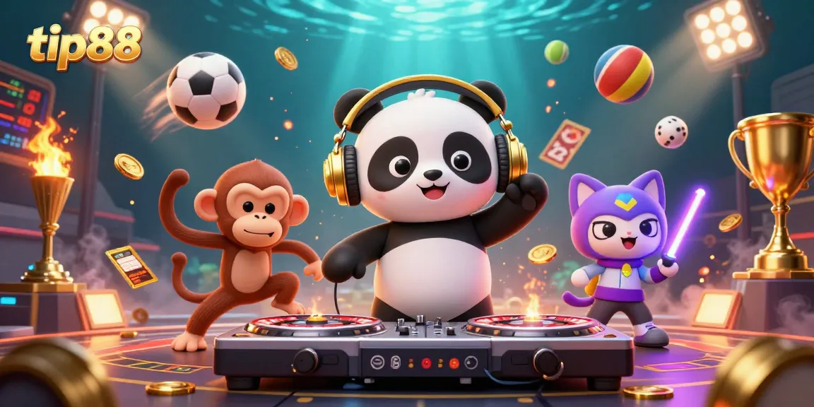 Experience thrilling gameplay at tip88 with vibrant characters and casino-themed elements.