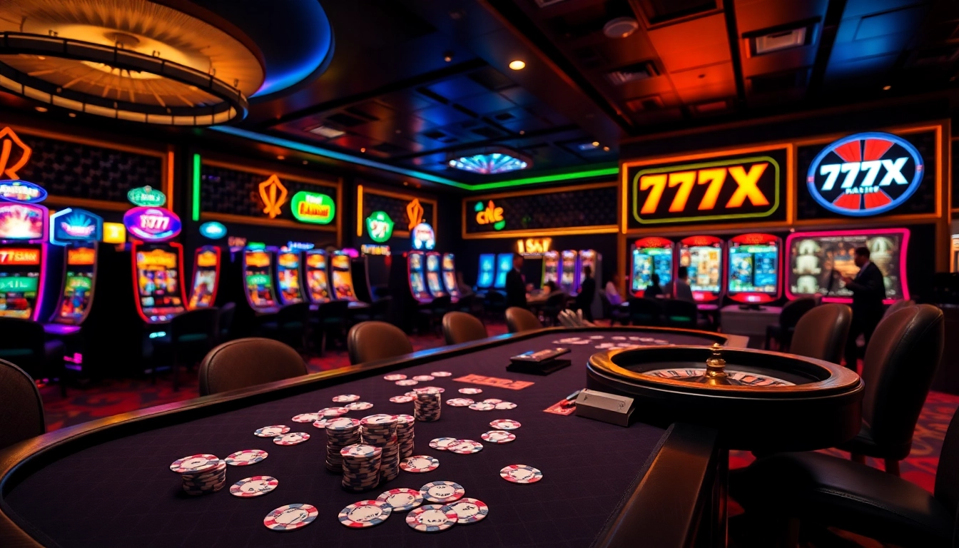 Experience the thrill of high-stakes gaming with 777X at an upscale casino table filled with exciting betting action.