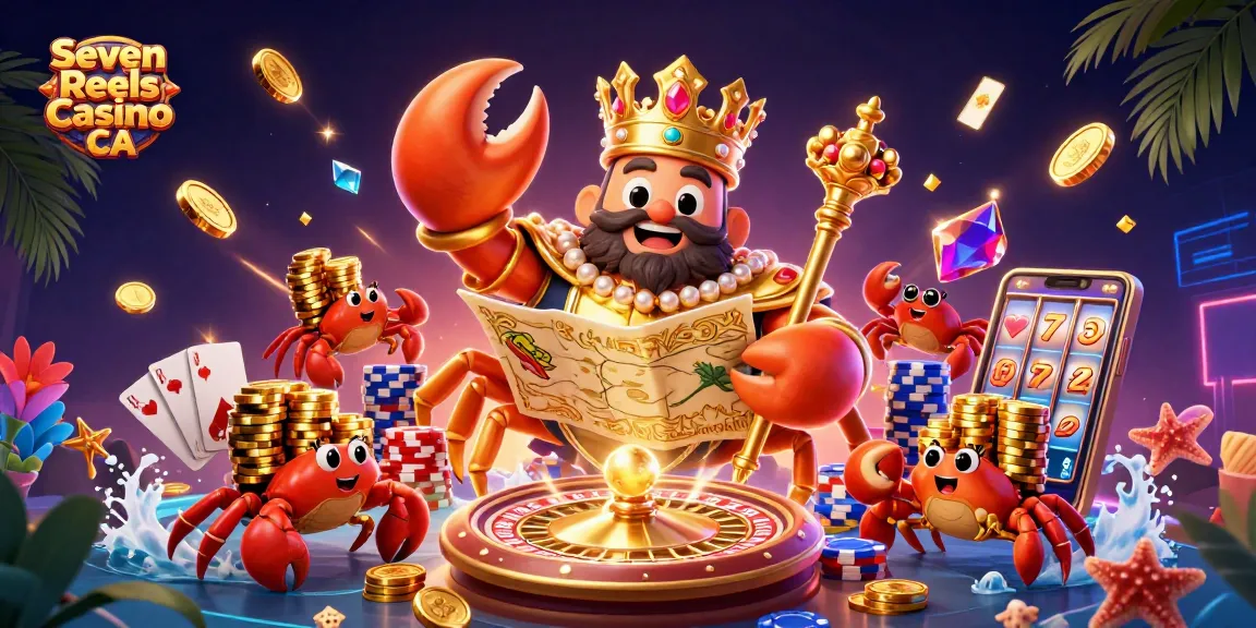 Experience the excitement of Seven Reels Casino CA with golden crab emperor and dynamic casino elements.