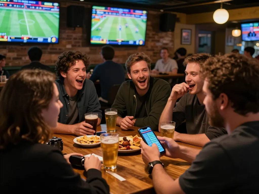 Engaging sports betting session showcasing kèo nhà cái trực tiếp on multiple screens with enthusiastic fans.