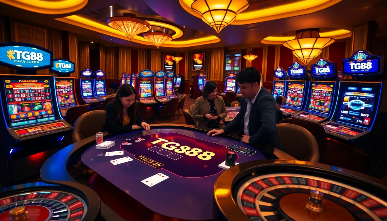 Experience the excitement of gaming at TG88 with luxurious casino visuals and thrilling gameplay.