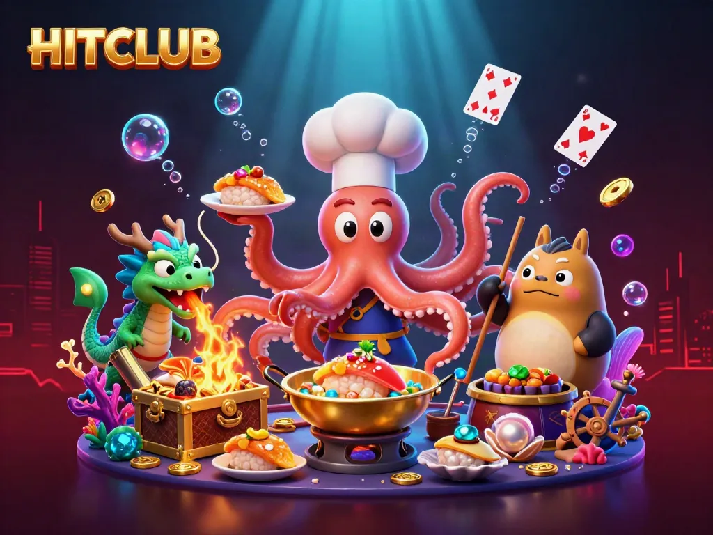 HITCLUB offers thrilling casino experiences with vibrant characters and gaming elements.
