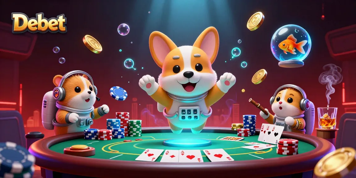 Debet offers thrilling gambling experiences with a playful astronaut corgi in a cosmic casino.