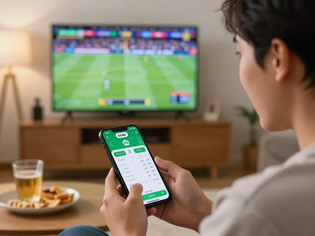 Place bets on GG88 sports app while watching live sports in a cozy home environment.