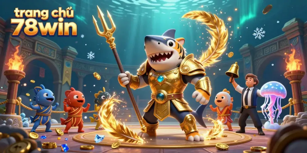 Experience the excitement of trang chủ 78win with vibrant underwater casino action surrounded by energetic elements.