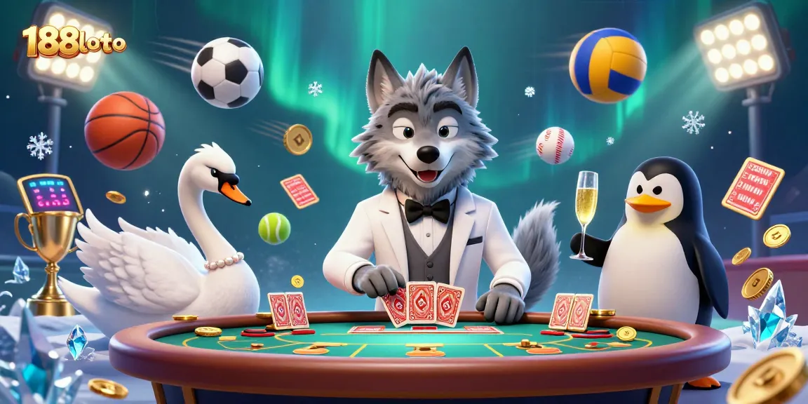 Experience the thrill at 188loto with a lively baccarat showdown featuring dynamic sports elements and unique characters.