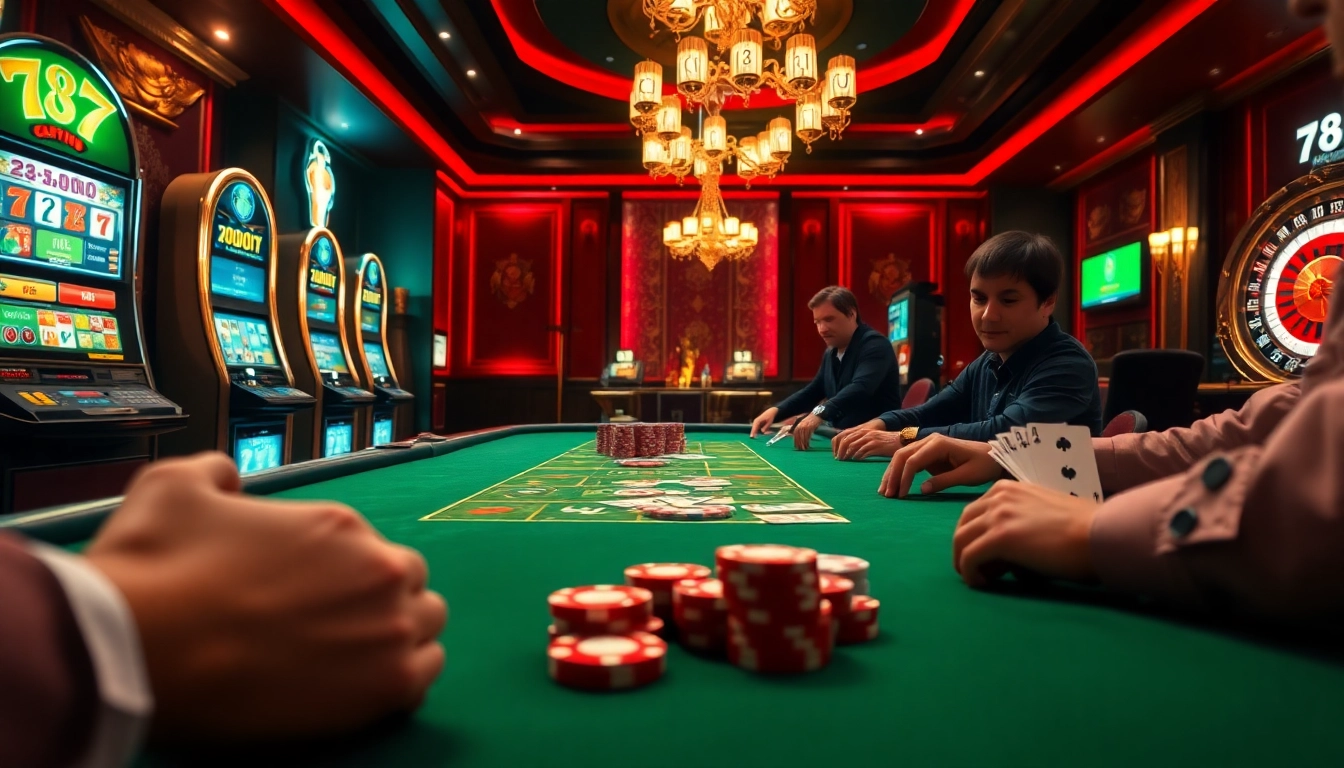 Exciting poker action at 78Win casino showcasing professional gameplay and vibrant gaming interface.