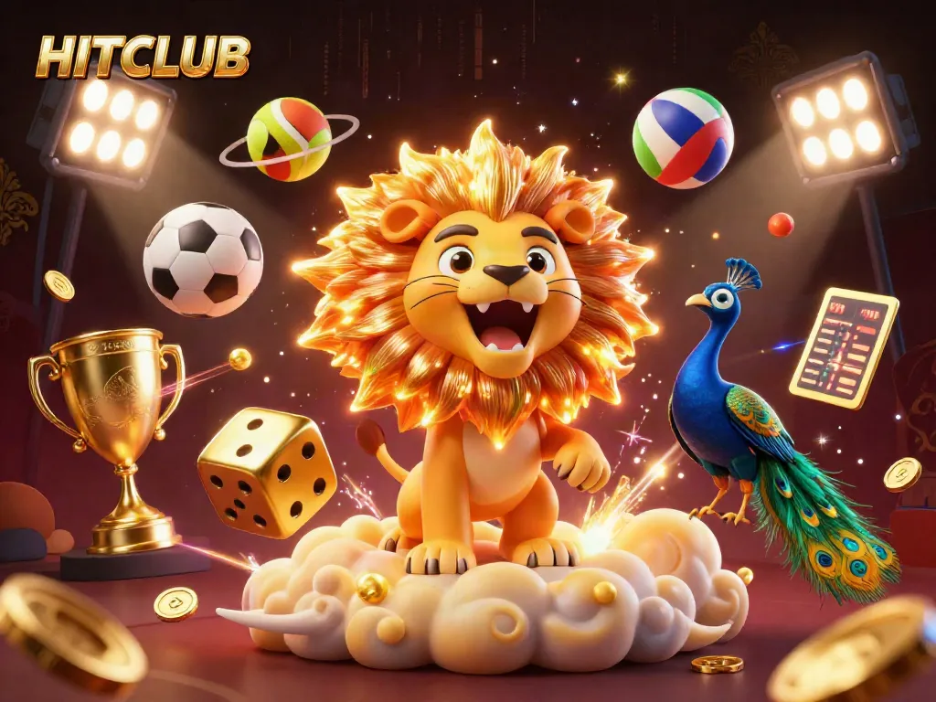 Experience thrilling gameplay at HITCLUB with dynamic sports elements, vibrant energy, and golden aesthetics.
