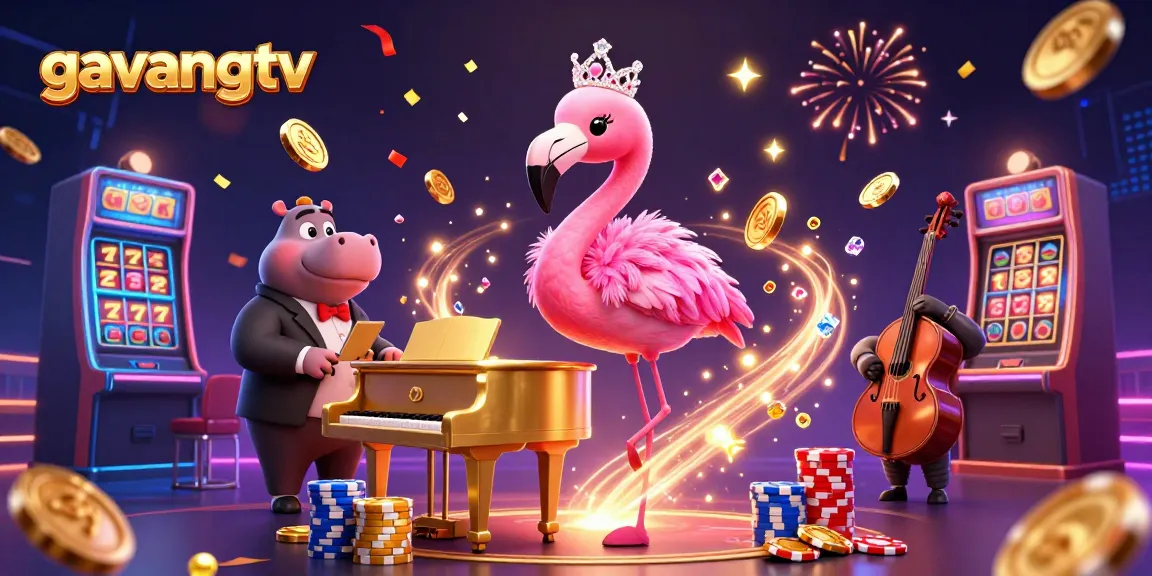 Experience the excitement of gambling with gavangtv in a vibrant casino scene featuring lucky slots and celebratory energy.