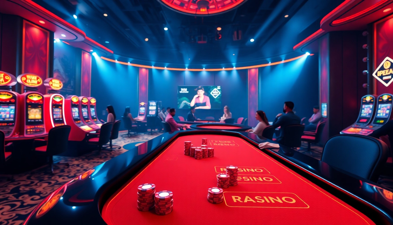 Engaging casino gameplay at https://me88.in.net/ featuring vibrant slot machines and excited players.