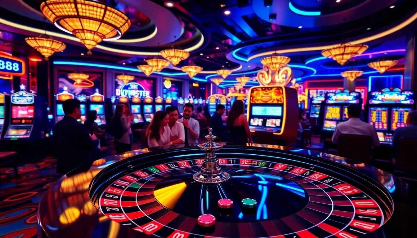 Experience the thrill of TR88 as players engage in high-stakes roulette action at a luxurious casino.