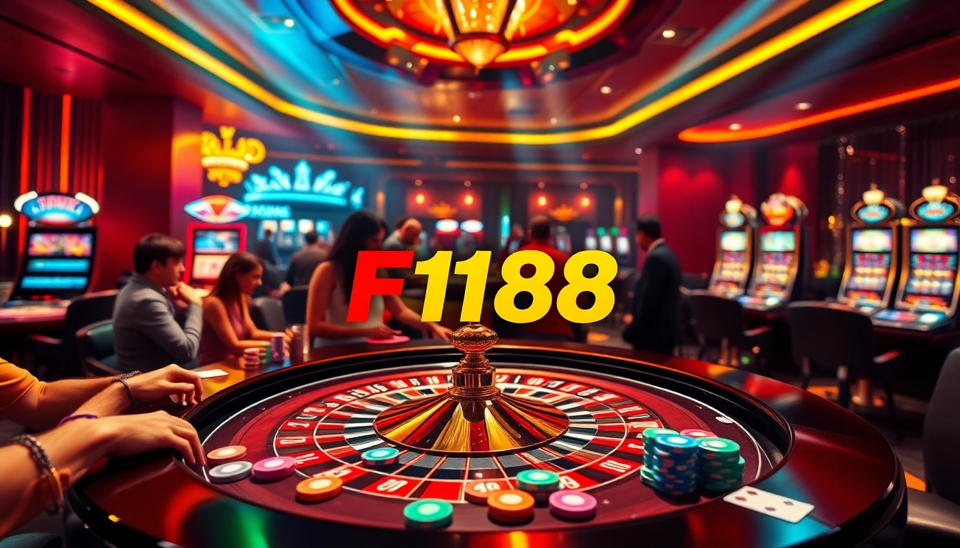 Engaged players at a thrilling F168 casino table, enjoying poker and roulette games together.