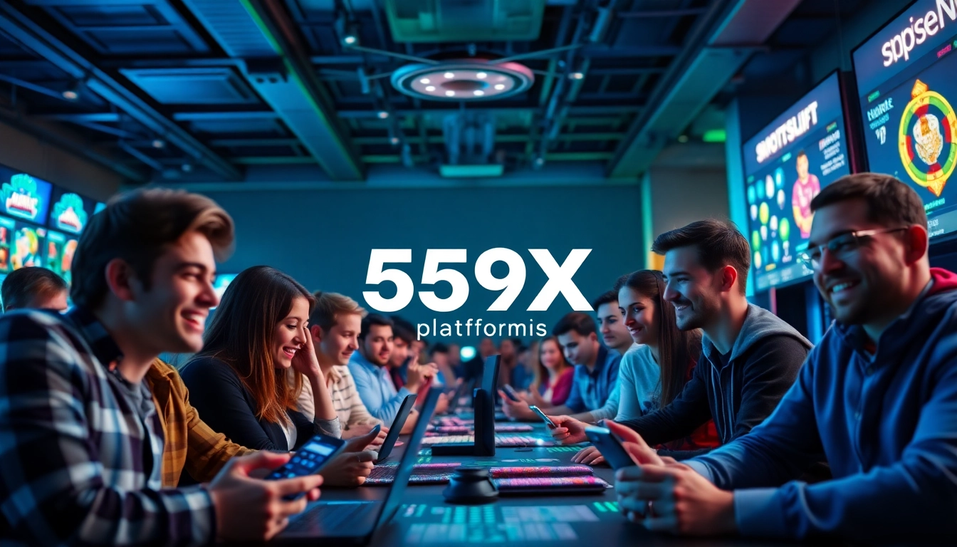 Players enjoying diverse games on the 559X online betting platform, showcasing excitement and user-friendly design.