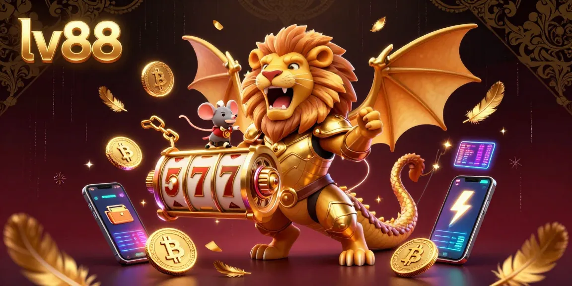 Engage with vibrant games at lv88 featuring golden chimera and crypto-themed rich artwork.