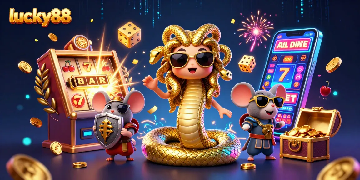 Experience thrilling wins with lucky88 in a vibrant 3D casino setting featuring exciting game elements.