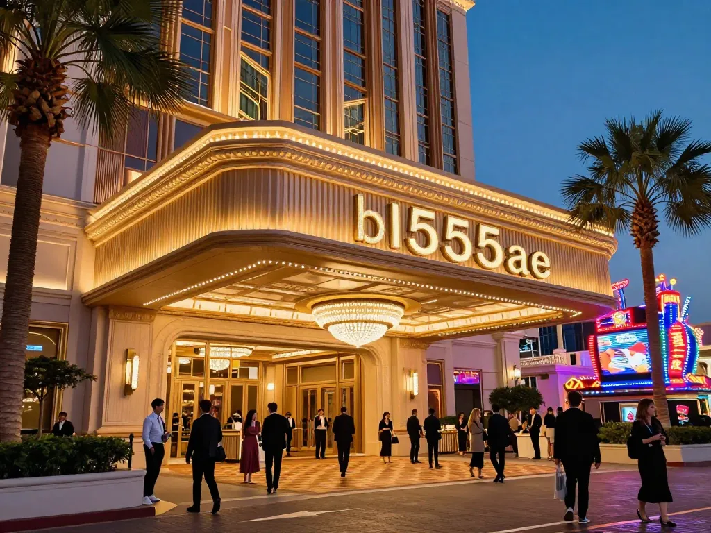 Players entering the vibrant bl555ae casino, welcoming buzz of excitement and anticipation