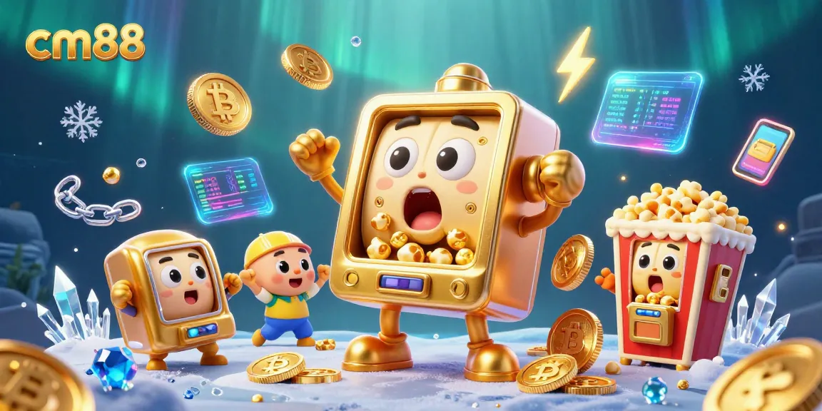 Win big with cm88 as a golden slot machine hits the jackpot in an exciting casino scene!