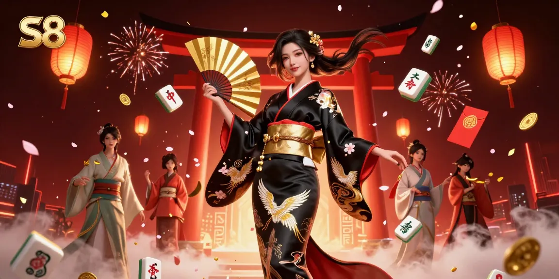 Experience thrilling S8 casino action with floating mahjong tiles and a stunning atmosphere.